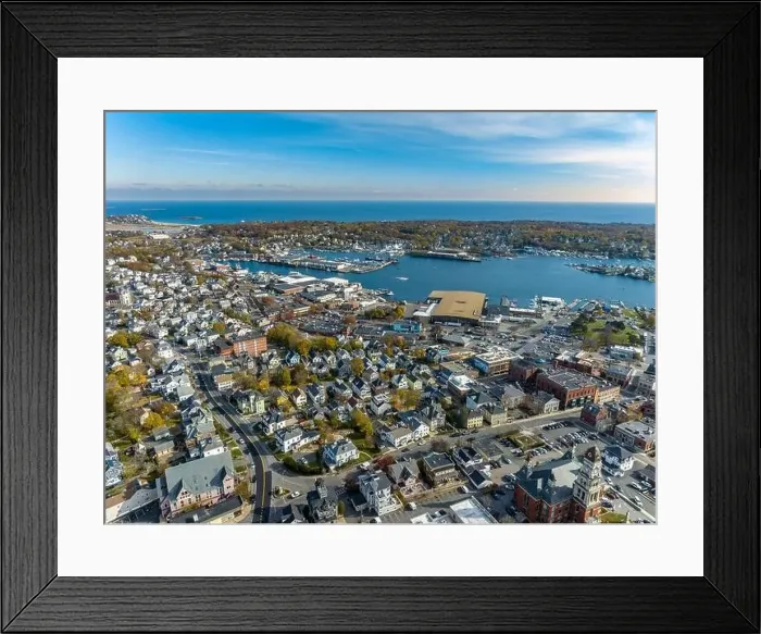 Framed Print : Fall 2023 aerial image in Gloucester, Massachusetts, MA, USA Framed Print : Fall 2023 aerial image in Gloucester, Massachusetts, MA, USA