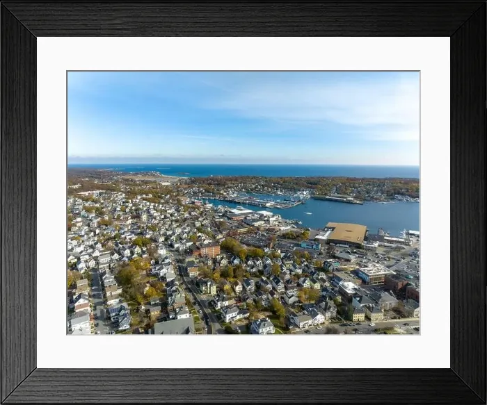 Framed Print : Fall 2023 aerial image in Gloucester, Massachusetts, MA, USA Framed Print : Fall 2023 aerial image in Gloucester, Massachusetts, MA, USA