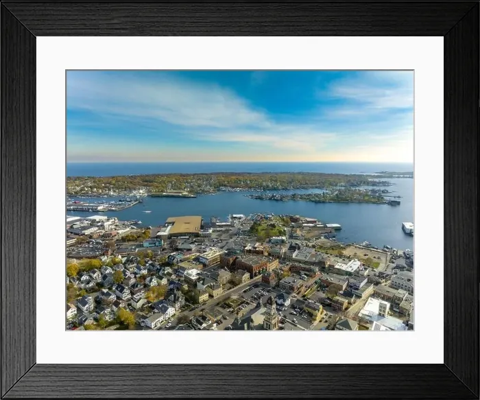 Framed Print : Fall 2023 aerial image in Gloucester, Massachusetts, MA, USA Framed Print : Fall 2023 aerial image in Gloucester, Massachusetts, MA, USA
