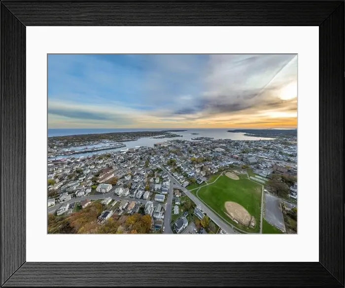 Framed Print : Fall 2023 aerial image in Gloucester, Massachusetts, MA, USA Framed Print : Fall 2023 aerial image in Gloucester, Massachusetts, MA, USA