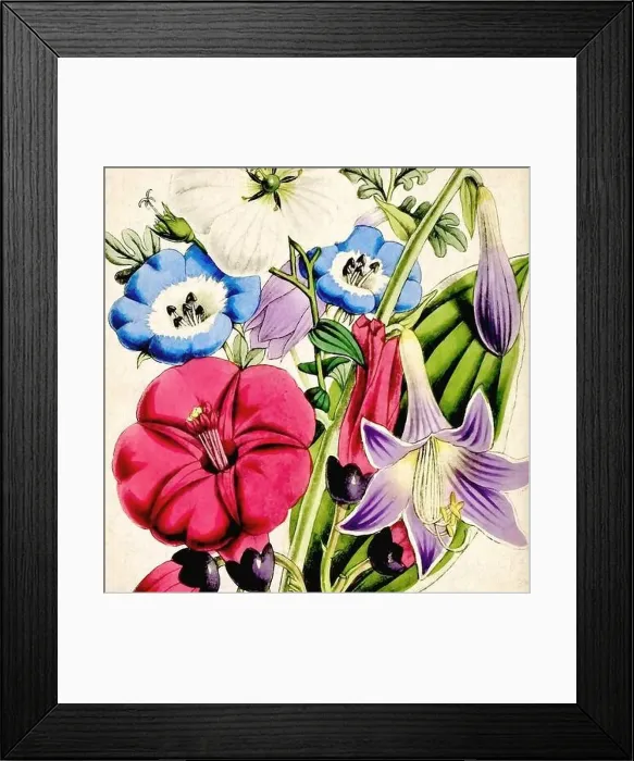 Framed Print : Digital floral watercolor vibes on textured beige Framed Print : Digital floral watercolor vibes on textured beige