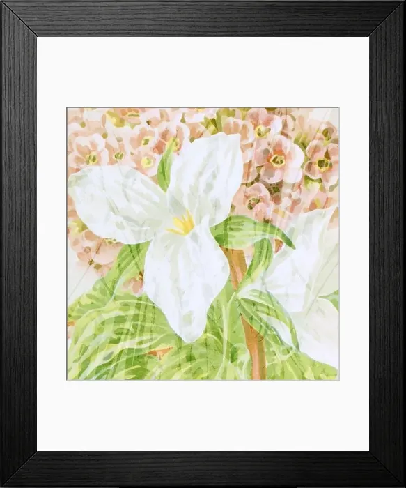 Framed Print : Square floral design, digitally painted in oil Framed Print : Square floral design, digitally painted in oil