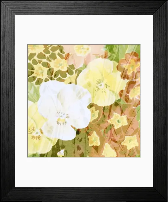 Framed Print : Square floral design, digitally painted in oil Framed Print : Square floral design, digitally painted in oil