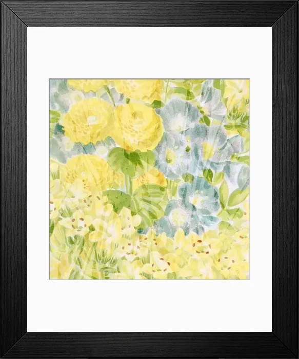 Framed Print : Square floral design, digitally painted in oil Framed Print : Square floral design, digitally painted in oil