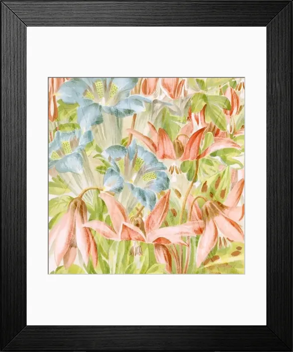 Framed Print : Square floral design, digitally painted in oil Framed Print : Square floral design, digitally painted in oil