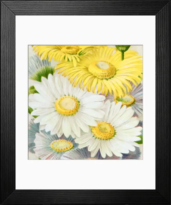 Framed Print : Square floral design, digitally painted in oil Framed Print : Square floral design, digitally painted in oil