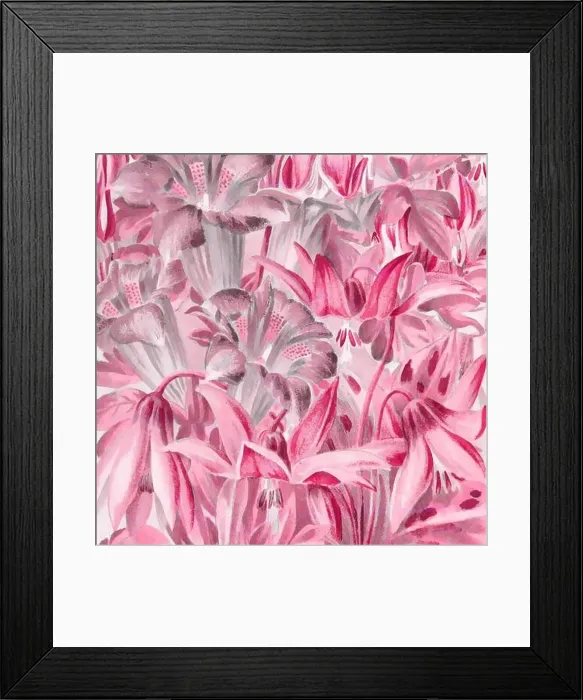 Framed Print : Pink-toned square floral art, digitally created Framed Print : Pink-toned square floral art, digitally created