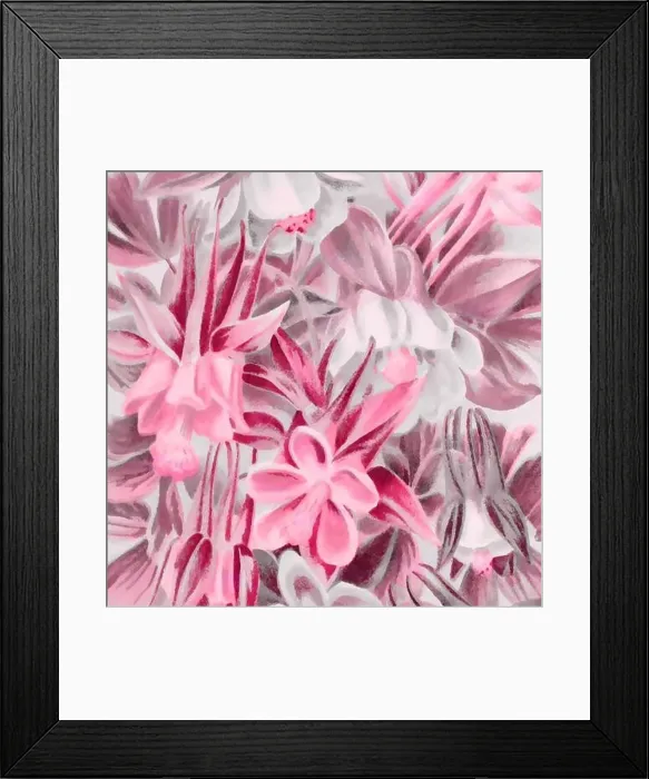 Framed Print : Pink-toned square floral art, digitally created Framed Print : Pink-toned square floral art, digitally created