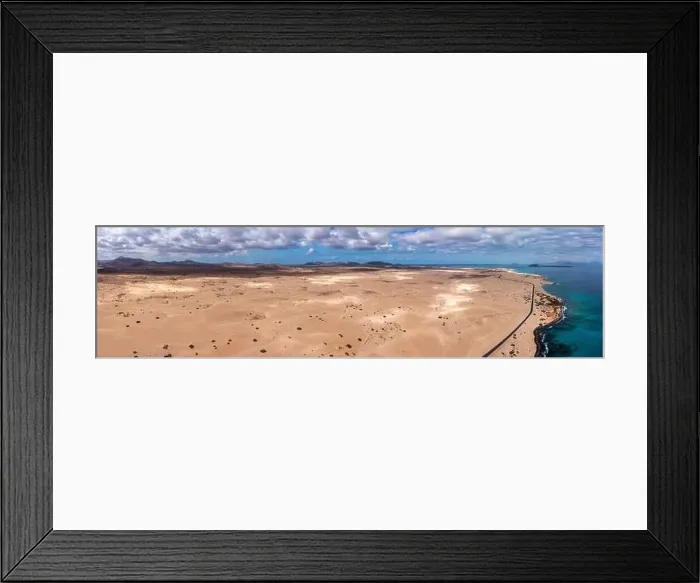 Framed Print : Panoramic high angle aerial drone view of Corralejo National Park (Parque Natural de Corralejo) Framed Print : Panoramic high angle aerial drone view of Corralejo National Park (Parque Natural de Corralejo)