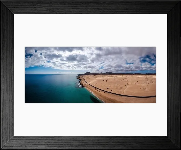 Framed Print : Panoramic high angle aerial drone view of Corralejo National Park (Parque Natural de Corralejo) Framed Print : Panoramic high angle aerial drone view of Corralejo National Park (Parque Natural de Corralejo)