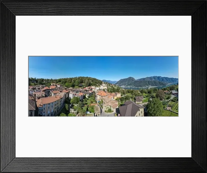 Framed Print : Drone view at the village of Carona on the italian part of Switzerland Framed Print : Drone view at the village of Carona on the italian part of Switzerland