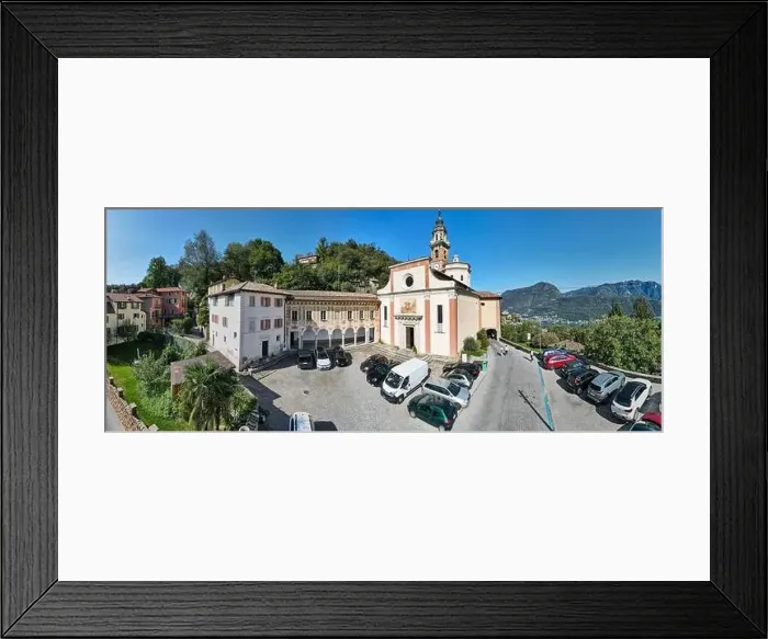Framed Print : Drone view at the village of Carona on the italian part of Switzerland Framed Print : Drone view at the village of Carona on the italian part of Switzerland