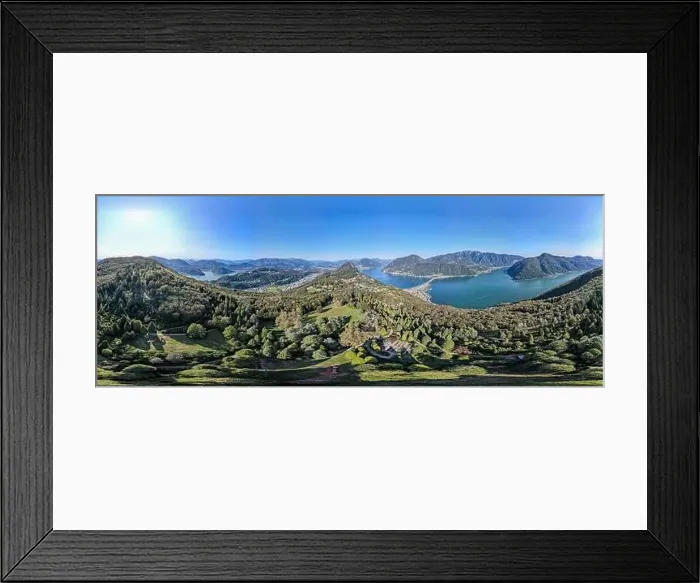 Framed Print : Drone view at the village of Carona on the italian part of Switzerland Framed Print : Drone view at the village of Carona on the italian part of Switzerland