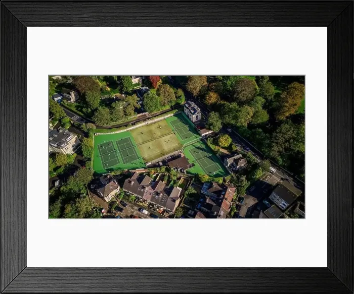 Framed Print : Aerial drone view over Bath Lawn Tennis Club