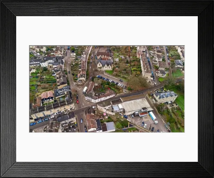 Framed Print : Aerial drone view over Larkhall Square, Bath UK. (01-12-2023) Framed Print : Aerial drone view over Larkhall Square, Bath UK. (01-12-2023)