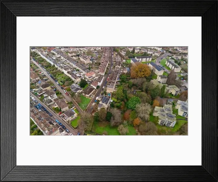 Framed Print : Aerial drone photo of St Saviours Road in the Larkhall area of Bath UK. (01-12-2023) Framed Print : Aerial drone photo of St Saviours Road in the Larkhall area of Bath UK. (01-12-2023)