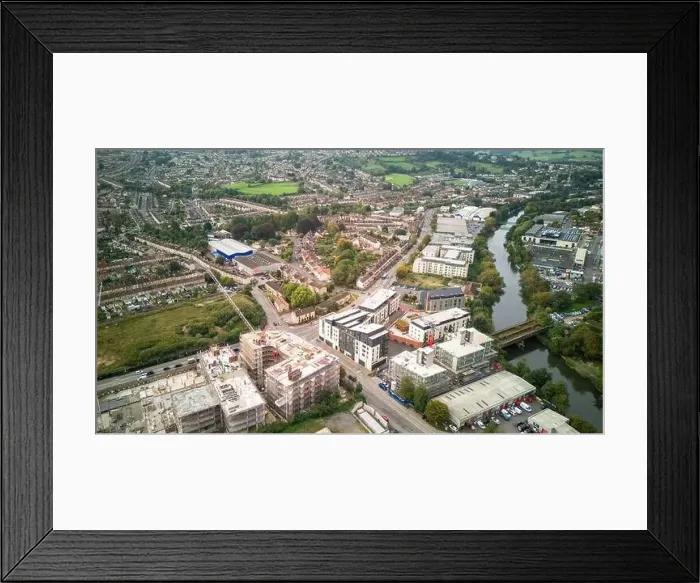 Framed Print : Drone view showing all the developments in progress along the Lower Bristol Road, Bath UK. (11-10-2023) Framed Print : Drone view showing all the developments in progress along the Lower Bristol Road, Bath UK. (11-10-2023)