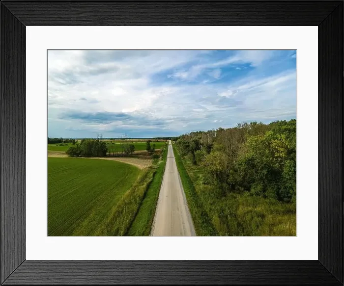 Framed Print : Open fields around rural road in midwest wisconsin during summertime Framed Print : Open fields around rural road in midwest wisconsin during summertime