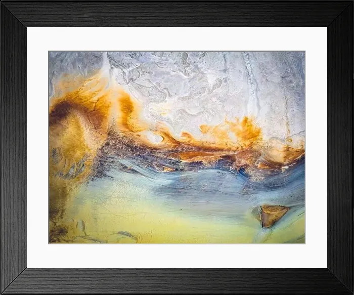 Framed Print : Abstract patterns formed in the shape of a dragon head of toxic waste from mining operations Framed Print : Abstract patterns formed in the shape of a dragon head of toxic waste from mining operations