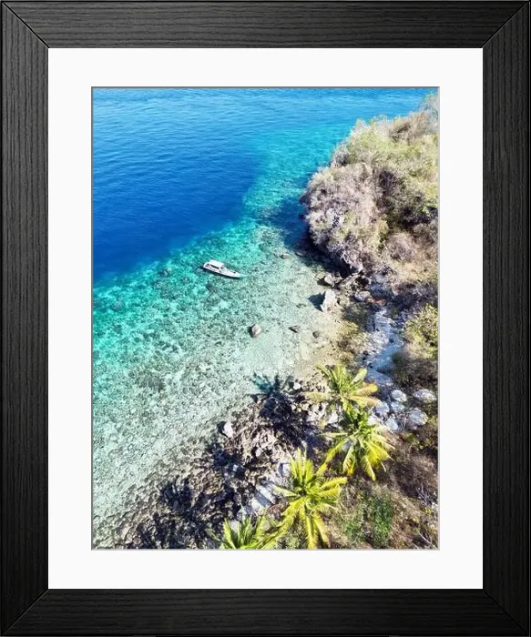 Framed Print : Indonesia Alor - Drone view Ternate Island coast line Framed Print : Indonesia Alor - Drone view Ternate Island coast line