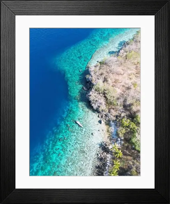 Framed Print : Indonesia Alor - Drone view Ternate Island coast line Framed Print : Indonesia Alor - Drone view Ternate Island coast line