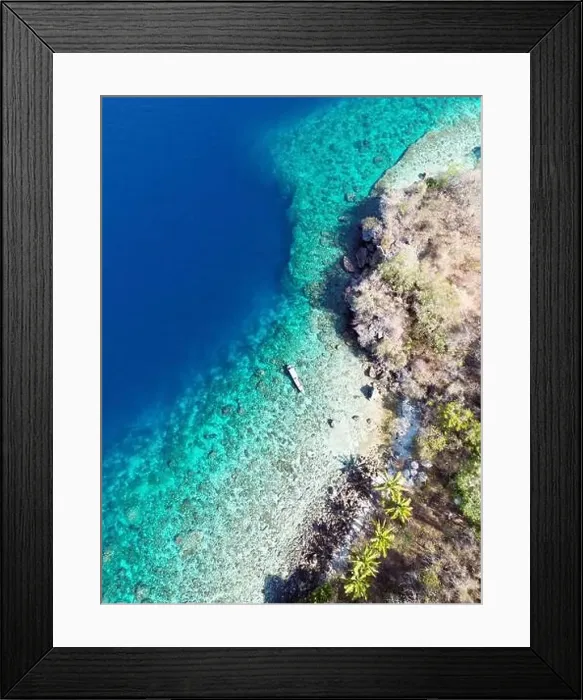 Framed Print : Indonesia Alor - Drone view Ternate Island coast line Framed Print : Indonesia Alor - Drone view Ternate Island coast line