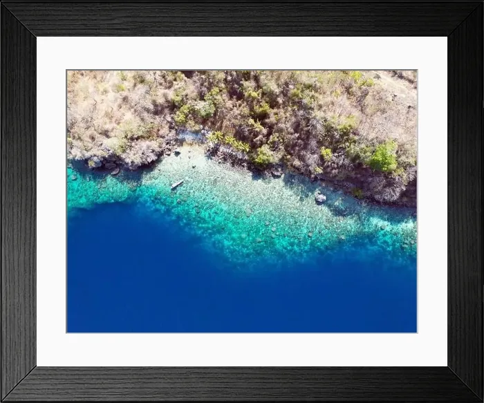 Framed Print : Indonesia Alor - Drone view Ternate Island coast line Framed Print : Indonesia Alor - Drone view Ternate Island coast line