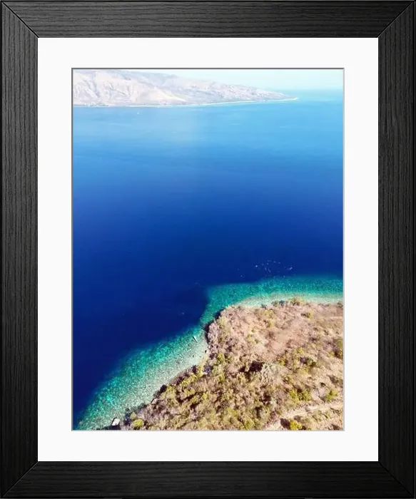 Framed Print : Indonesia Alor - Drone view Ternate Island coast line Framed Print : Indonesia Alor - Drone view Ternate Island coast line