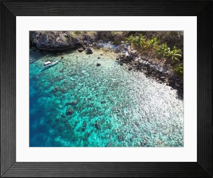 Framed Print : Indonesia Alor - Drone view Ternate Island coast line Framed Print : Indonesia Alor - Drone view Ternate Island coast line