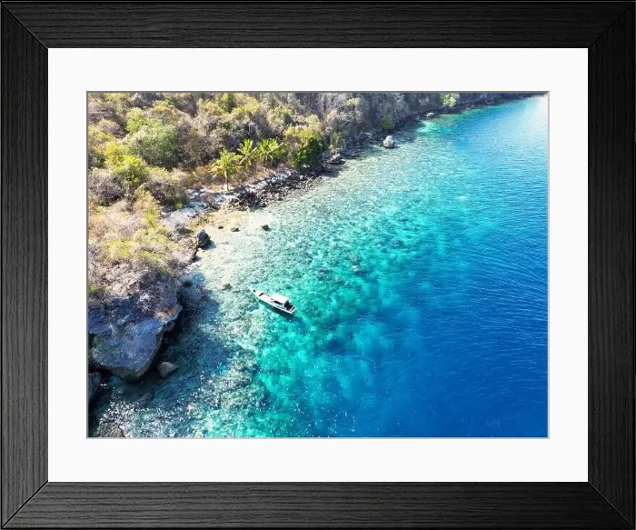 Framed Print : Indonesia Alor - Drone view Ternate Island coast line Framed Print : Indonesia Alor - Drone view Ternate Island coast line