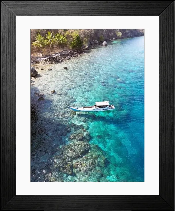 Framed Print : Indonesia Alor - Drone view Ternate Island coast line Framed Print : Indonesia Alor - Drone view Ternate Island coast line