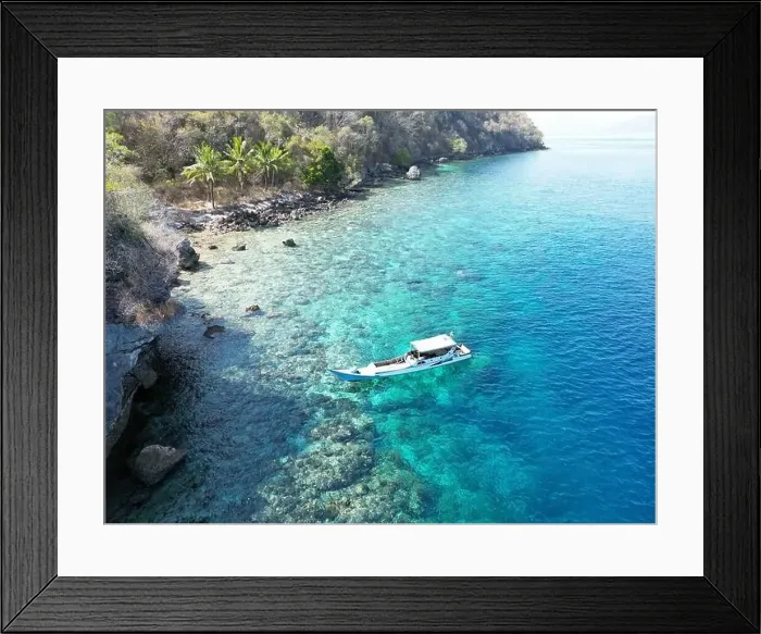 Framed Print : Indonesia Alor - Drone view Ternate Island coast line Framed Print : Indonesia Alor - Drone view Ternate Island coast line