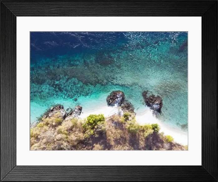Framed Print : Indonesia Alor - Drone view Nuhakepa Island coast line Framed Print : Indonesia Alor - Drone view Nuhakepa Island coast line