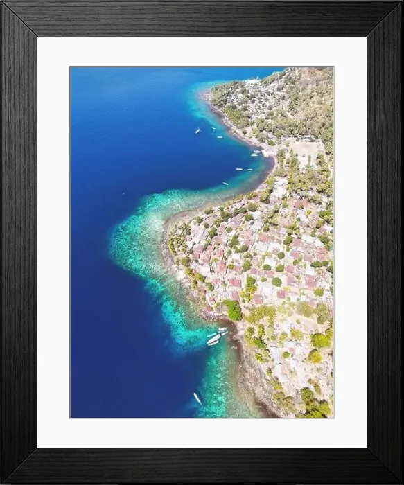 Framed Print : Indonesia Alor - Drone view Pura Island coast line Framed Print : Indonesia Alor - Drone view Pura Island coast line