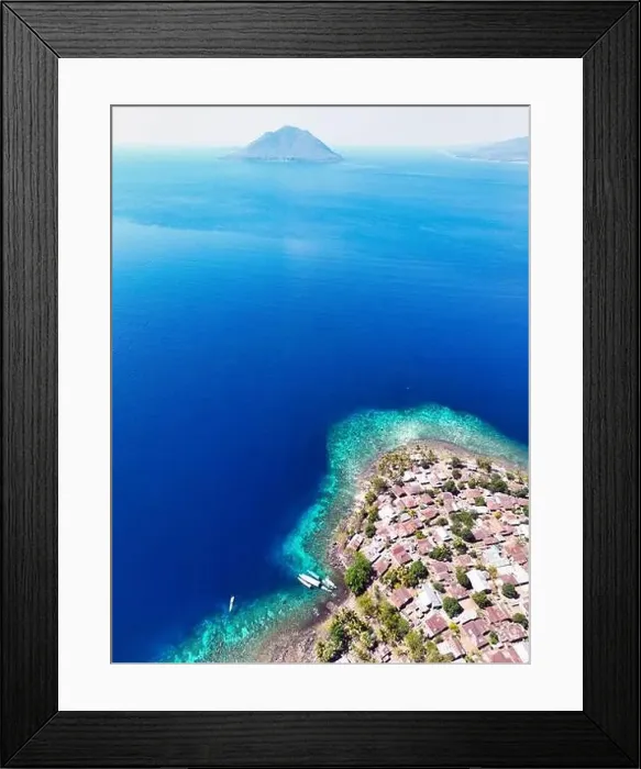 Framed Print : Indonesia Alor - Drone view Pura Island coast line Framed Print : Indonesia Alor - Drone view Pura Island coast line