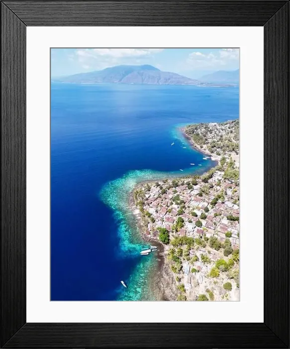 Framed Print : Indonesia Alor - Drone view Pura Island coast line Framed Print : Indonesia Alor - Drone view Pura Island coast line