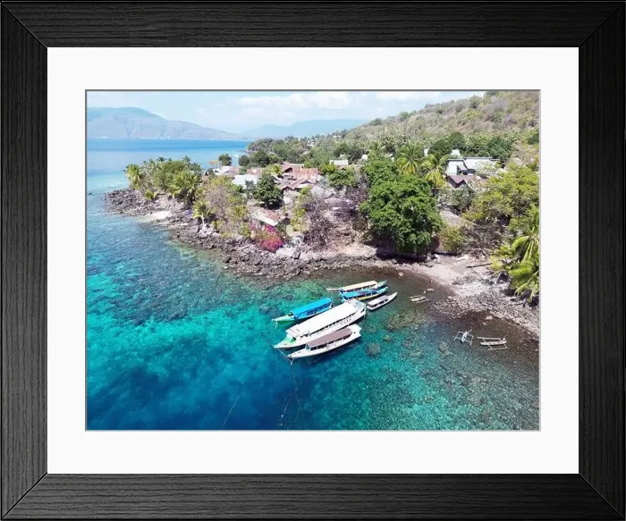 Framed Print : Indonesia Alor - Drone view Pura Island coast line Framed Print : Indonesia Alor - Drone view Pura Island coast line