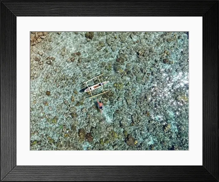 Framed Print : Indonesia Alor - Drone view Pura Island Sea nomads - Bajau - Fishing Framed Print : Indonesia Alor - Drone view Pura Island Sea nomads - Bajau - Fishing