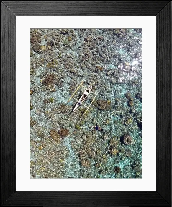 Framed Print : Indonesia Alor - Drone view Pura Island Sea nomads - Bajau - Fishing Framed Print : Indonesia Alor - Drone view Pura Island Sea nomads - Bajau - Fishing