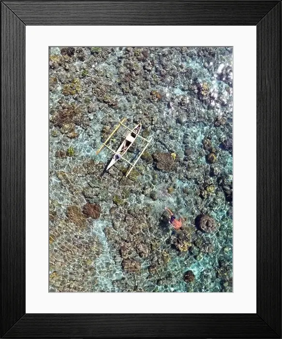 Framed Print : Indonesia Alor - Drone view Pura Island Sea nomads - Bajau - Fishing Framed Print : Indonesia Alor - Drone view Pura Island Sea nomads - Bajau - Fishing