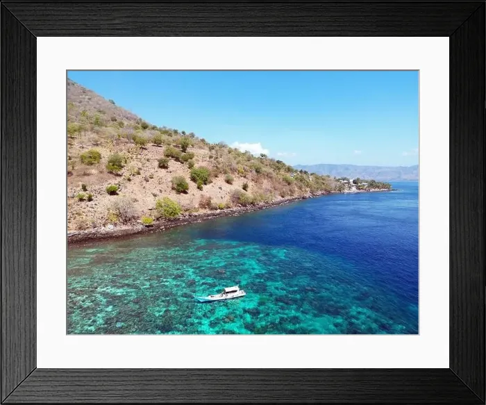 Framed Print : Indonesia Alor - Drone view Pura Island coast line Framed Print : Indonesia Alor - Drone view Pura Island coast line