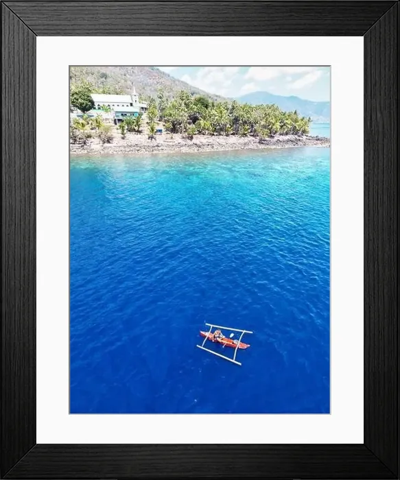 Framed Print : Indonesia Alor - Drone view Pura Island Sea nomads - Bajau - Fishing Framed Print : Indonesia Alor - Drone view Pura Island Sea nomads - Bajau - Fishing