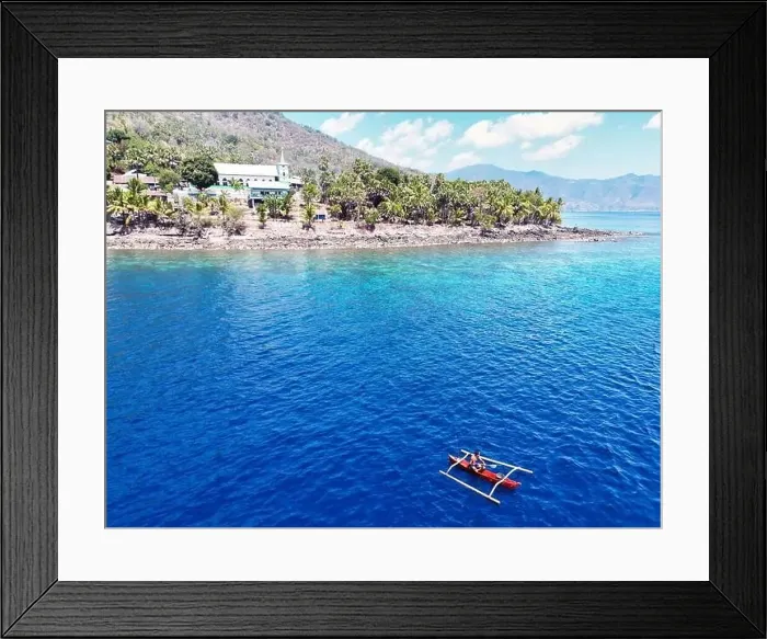 Framed Print : Indonesia Alor - Drone view Pura Island Indonesia Sea nomads - Bajau - Fishing Framed Print : Indonesia Alor - Drone view Pura Island Indonesia Sea nomads - Bajau - Fishing