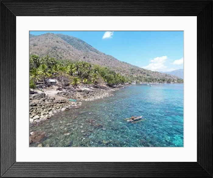 Framed Print : Indonesia Alor - Drone view Pura Island Indonesia Sea nomads - Bajau - Fishing Framed Print : Indonesia Alor - Drone view Pura Island Indonesia Sea nomads - Bajau - Fishing