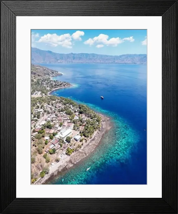 Framed Print : Indonesia Alor - Drone view Pura Island coast line Framed Print : Indonesia Alor - Drone view Pura Island coast line