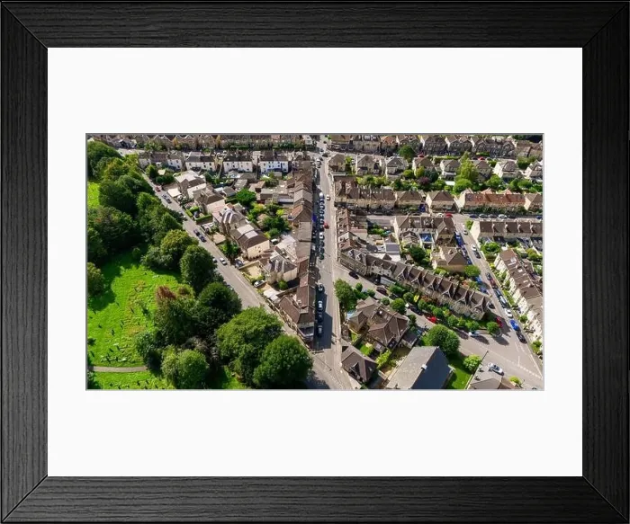 Framed Print : Aerial drone view looking down Chelsea Road, in the Lower Weston part of Bath UK. (22-08-2023) Framed Print : Aerial drone view looking down Chelsea Road, in the Lower Weston part of Bath UK. (22-08-2023)