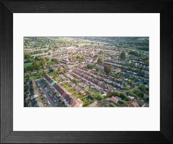 Framed Print : Aerial drone view over Hampton View, in the Fairfield Park area of Bath UK. (17-10-2023) Framed Print : Aerial drone view over Hampton View, in the Fairfield Park area of Bath UK. (17-10-2023)