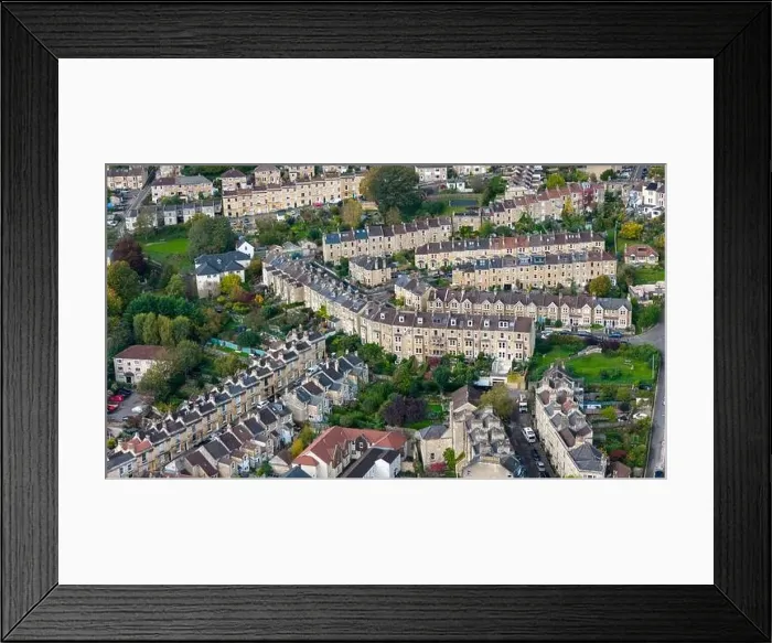 Framed Print : Aerial drone view of Kensington Gardens, Bath UK. (31-10-2023) Framed Print : Aerial drone view of Kensington Gardens, Bath UK. (31-10-2023)