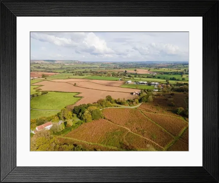 Framed Print : Aerial view following Knowle Hill through the surrounding farmland around the outskirts of Chew Magna village Framed Print : Aerial view following Knowle Hill through the surrounding farmland around the outskirts of Chew Magna village