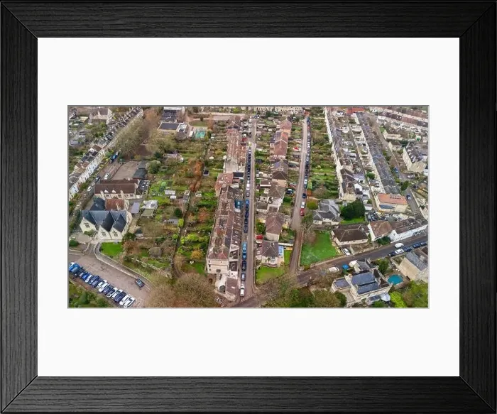Framed Print : Aerial drone view, looking down Larkhall Place, Bath UK. (01-12-2023) Framed Print : Aerial drone view, looking down Larkhall Place, Bath UK. (01-12-2023)